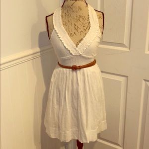 Halter white summer dress cotton material